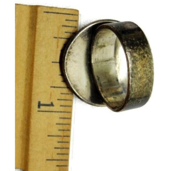 sz 7.25 Solid 925 Sterling Silver Men's Wide band Ring 11.24 g Fine Jewelry - Picture 10 of 12